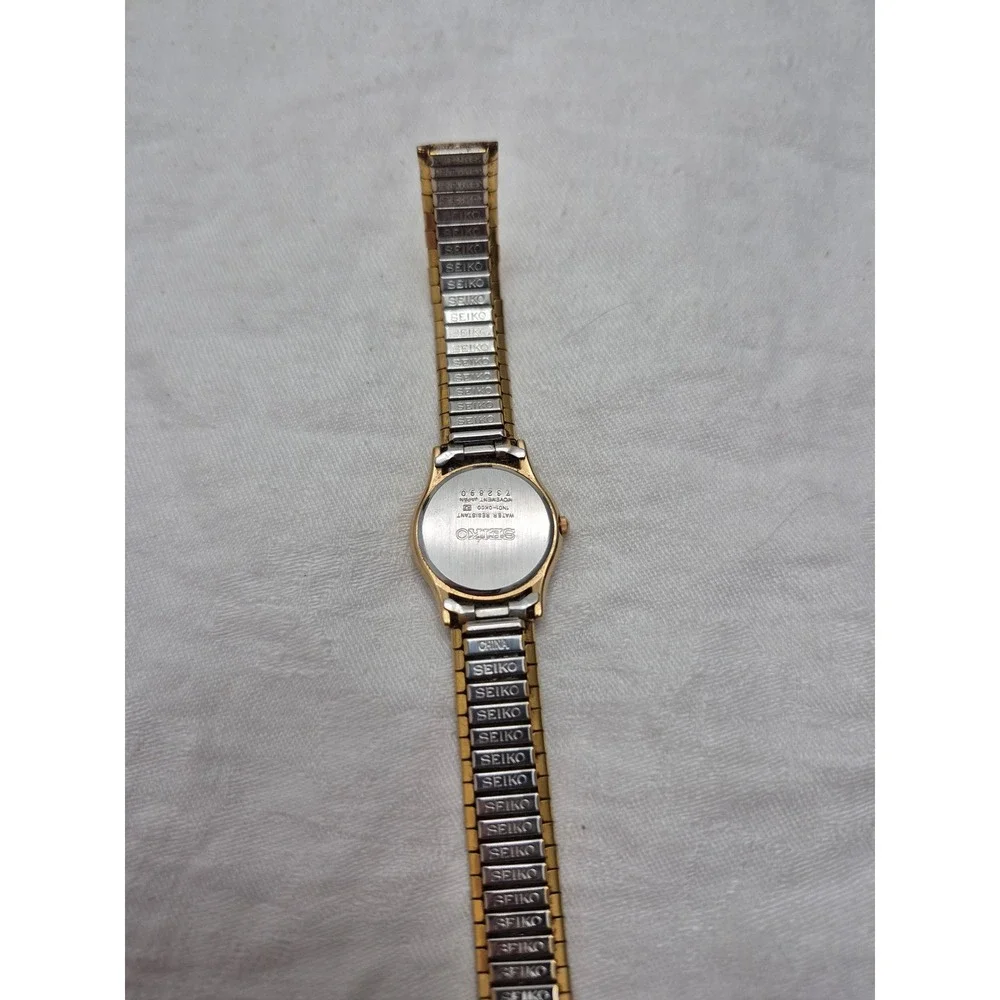 Seiko Watch Women 5.5 Gold Vintage 1997 1N01-0K00 Original Band New Battery Y2K